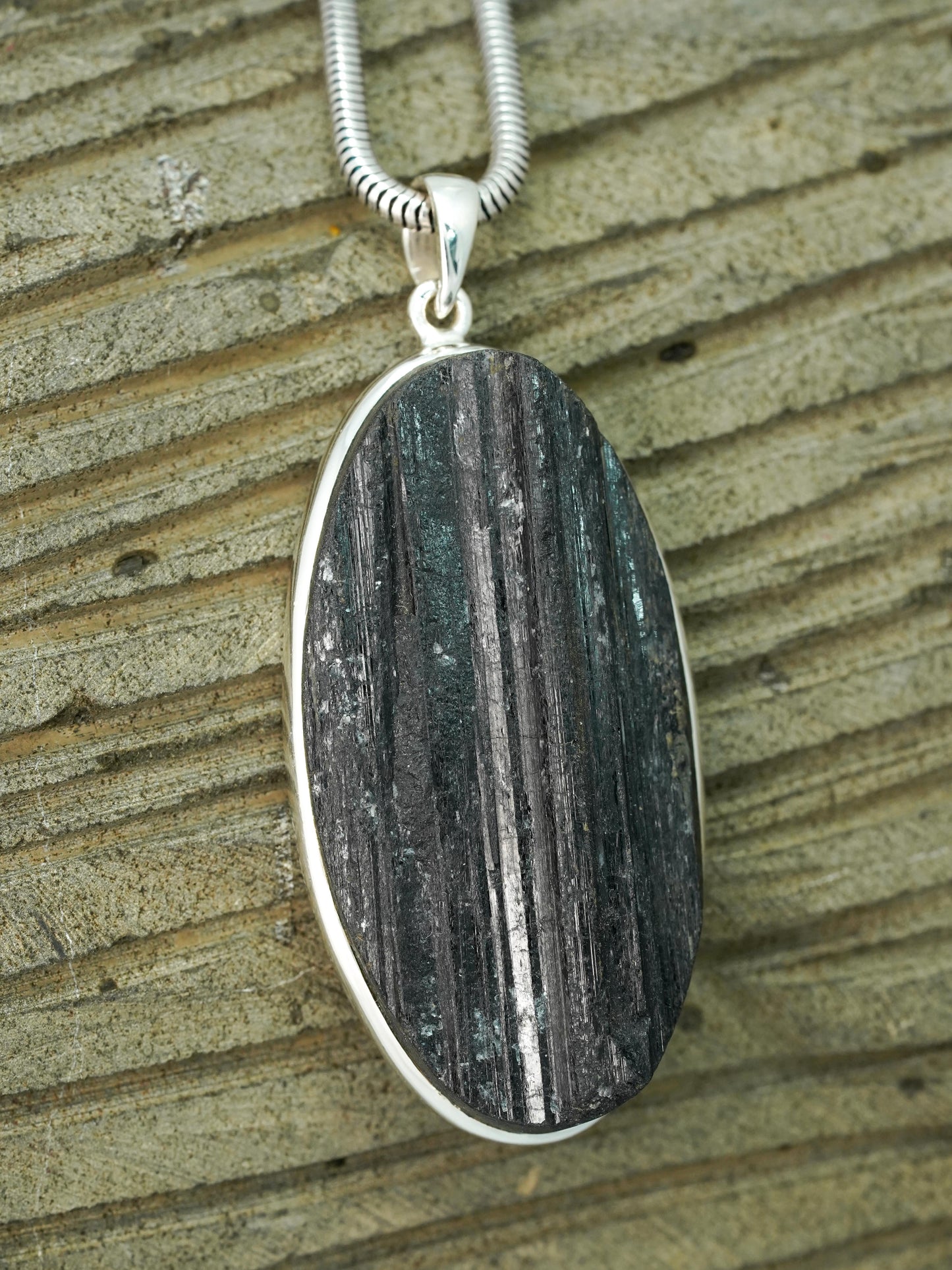 Black Tourmaline Rough Pendants
