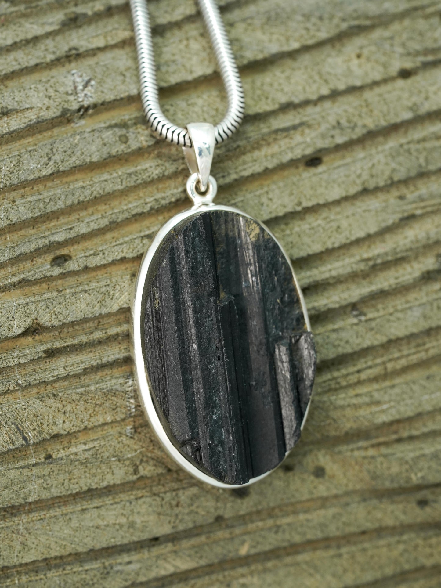 Black Tourmaline Rough Pendants
