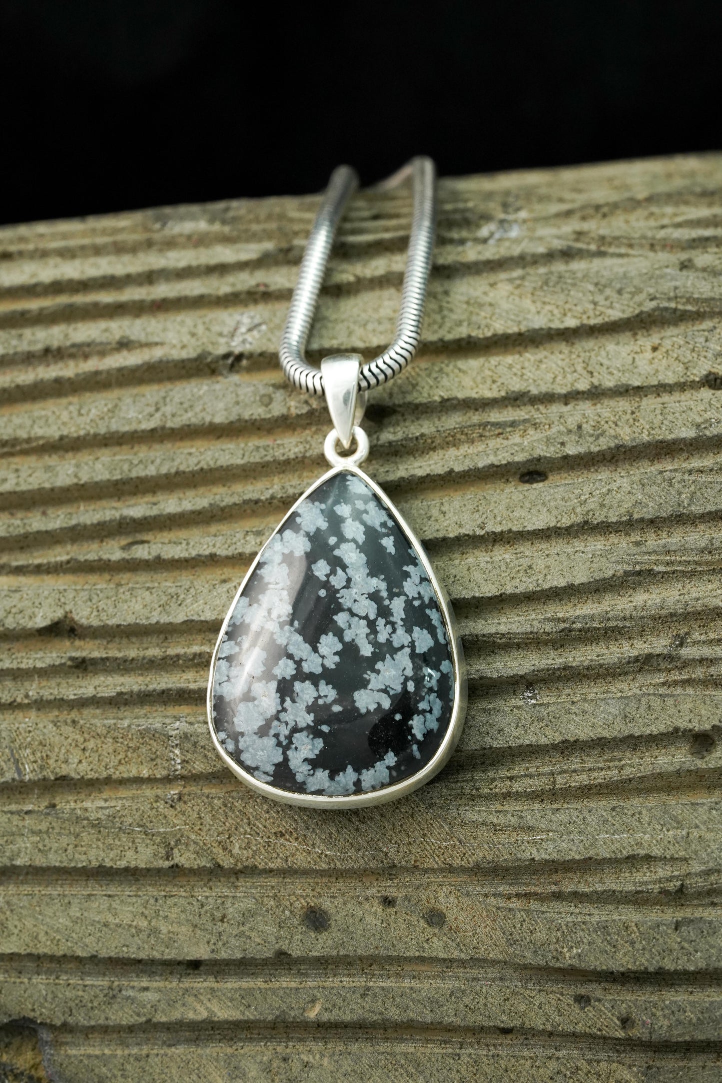 Snowflake Obsidian Pendants