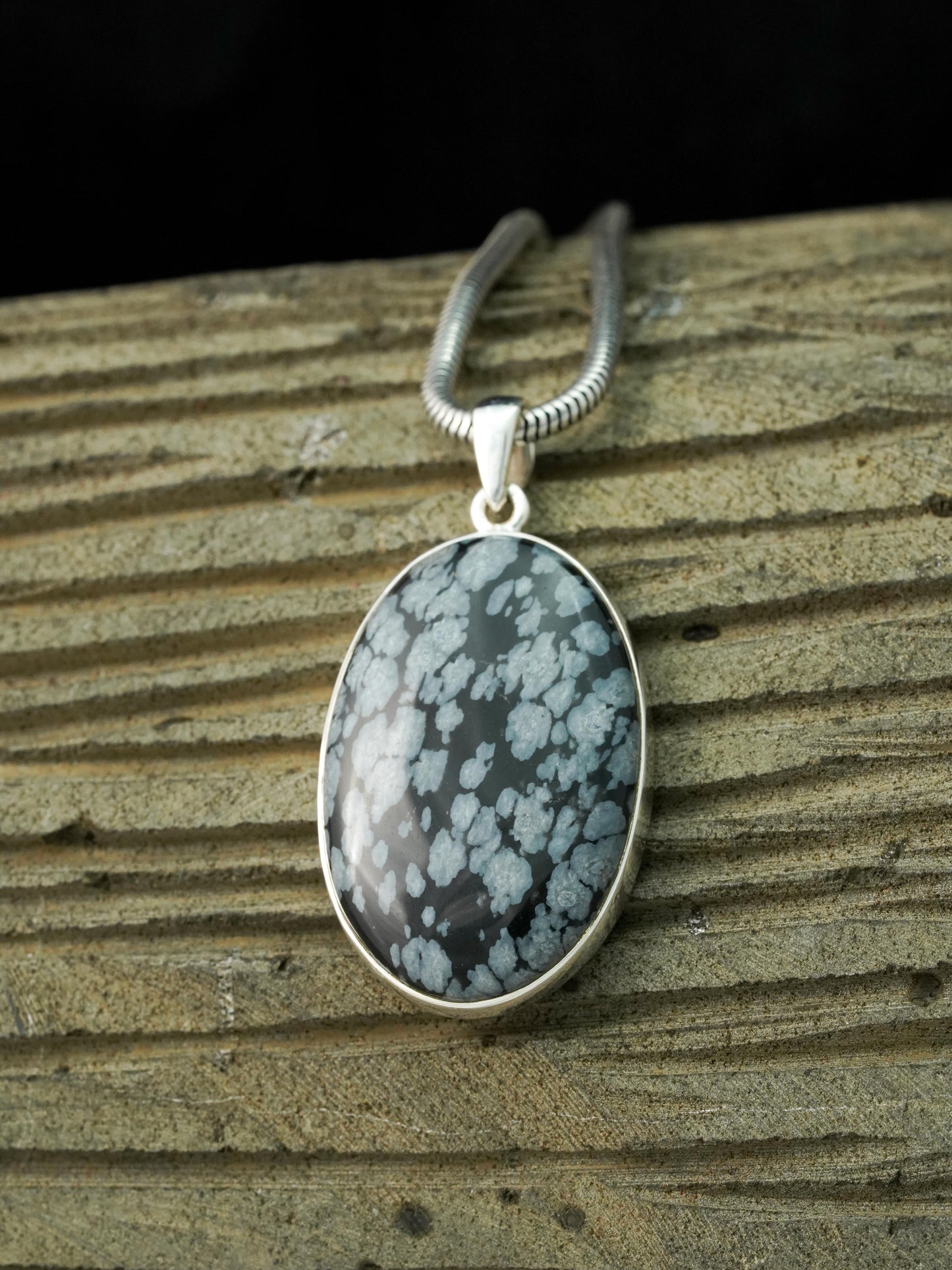 Snowflake Obsidian Pendants