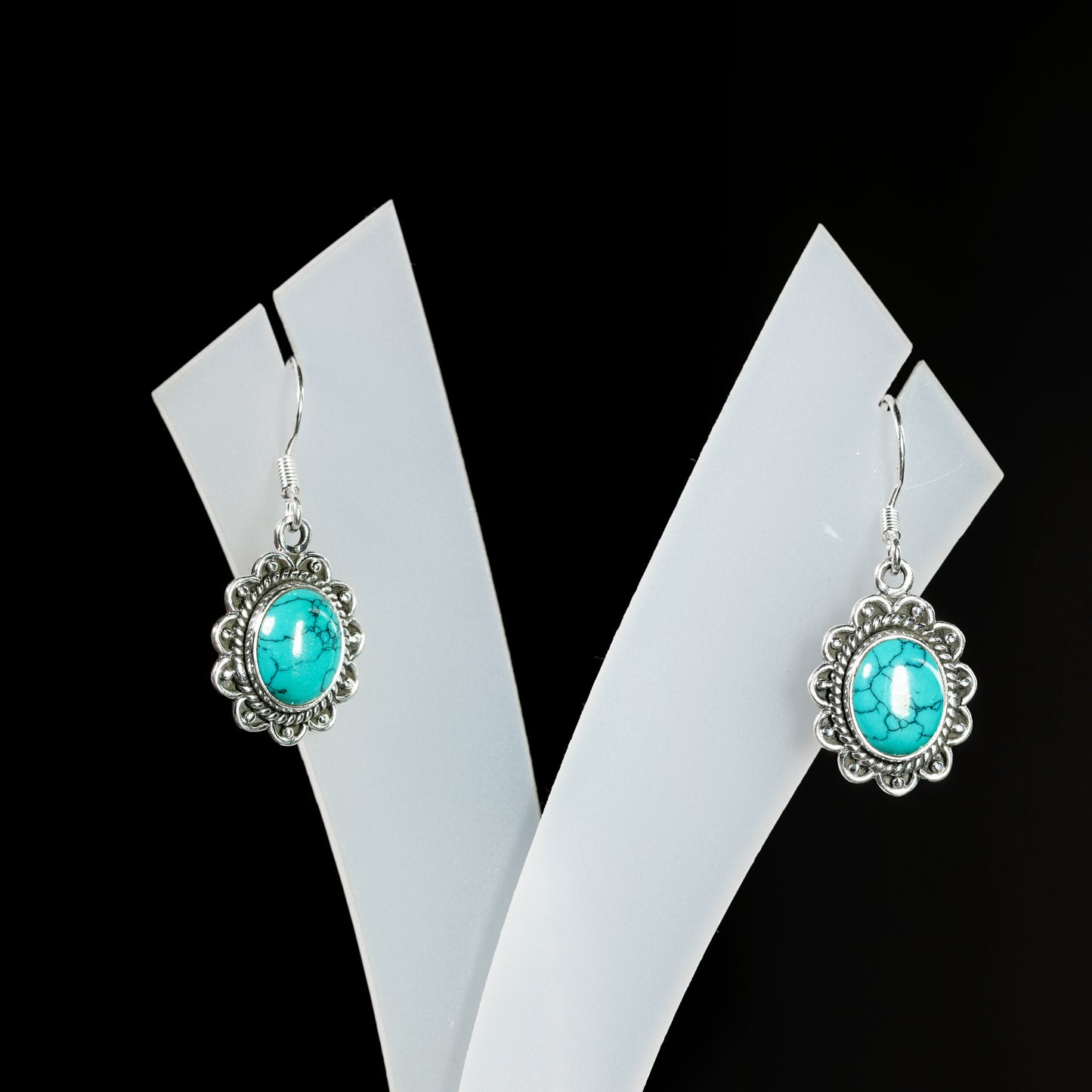 8x10 Oval Flower Rawa Earrings