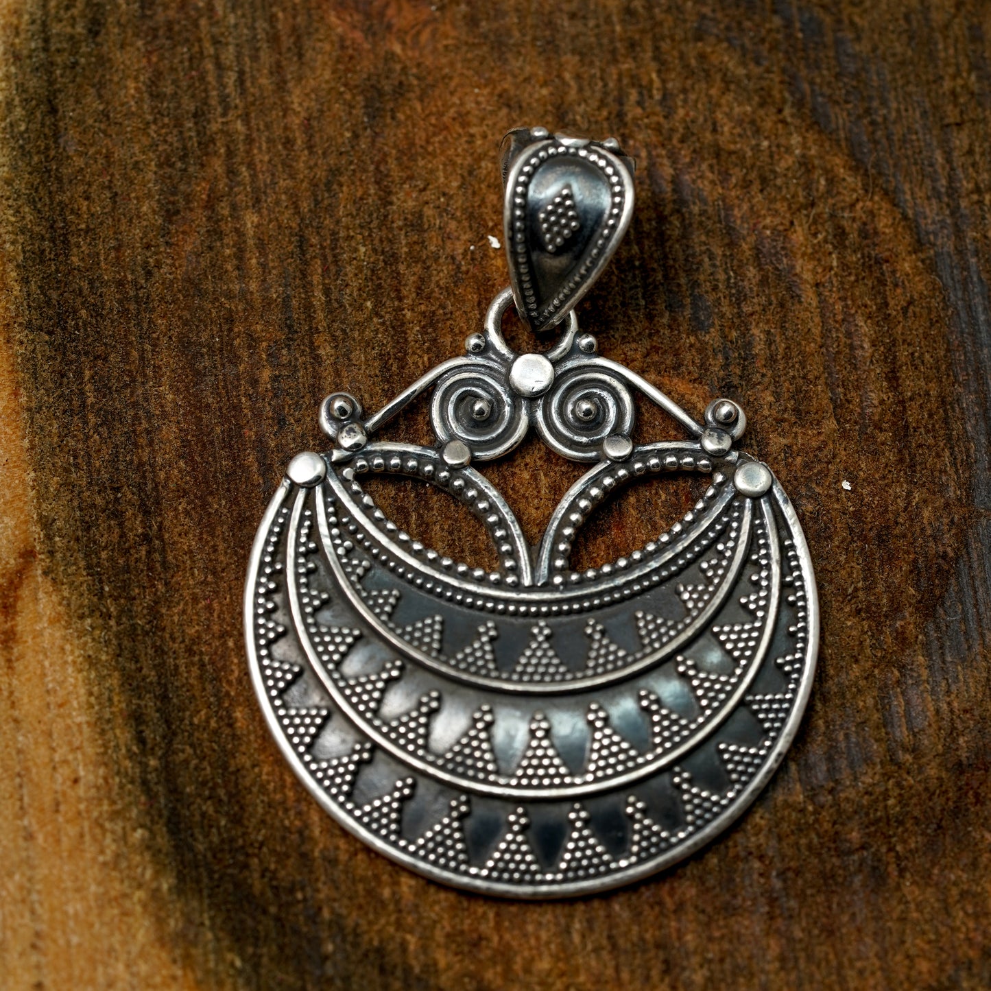 Retro Moon Silver Pendant | PPEN022