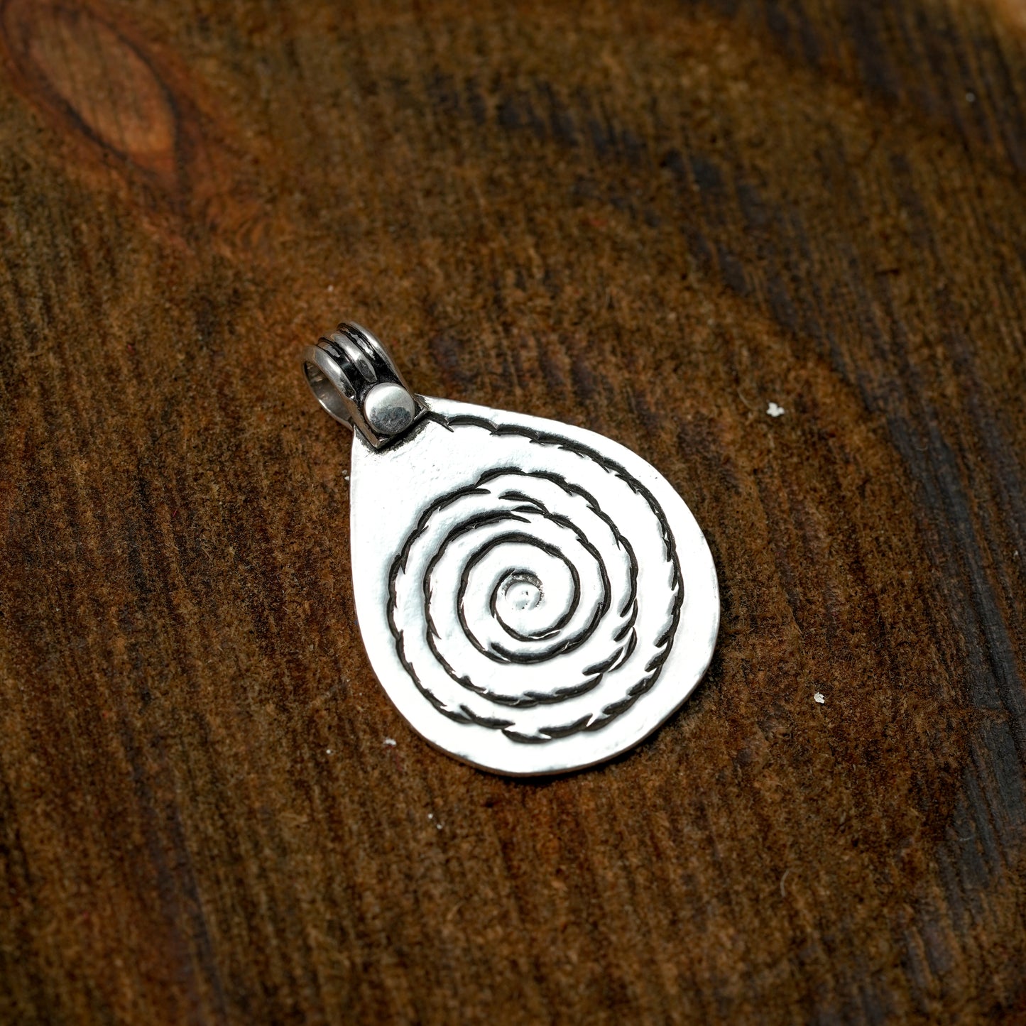 Greek Spiral Silver Pendant | PPEN042