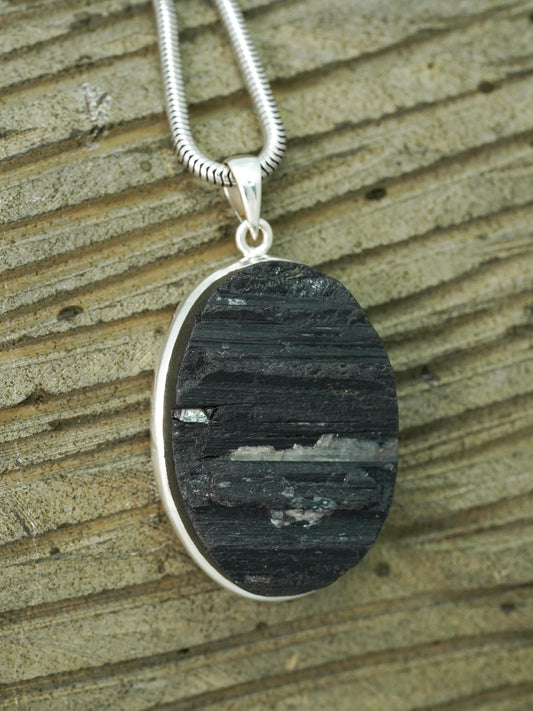 Black Tourmaline Rough Pendants