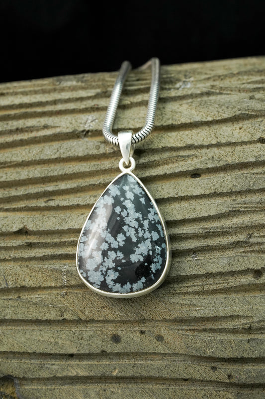Snowflake Obsidian Pendants