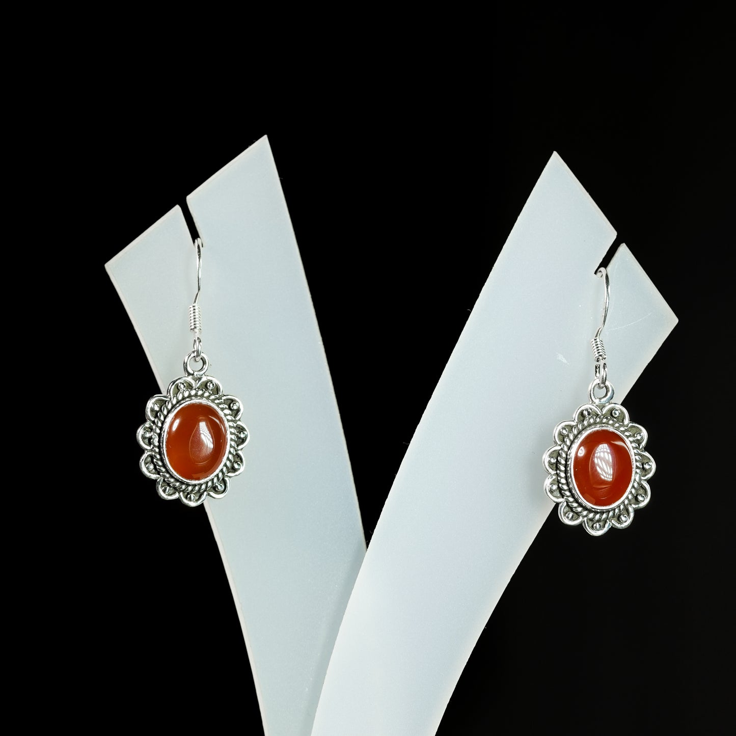 8x10 Oval Flower Rawa Earrings