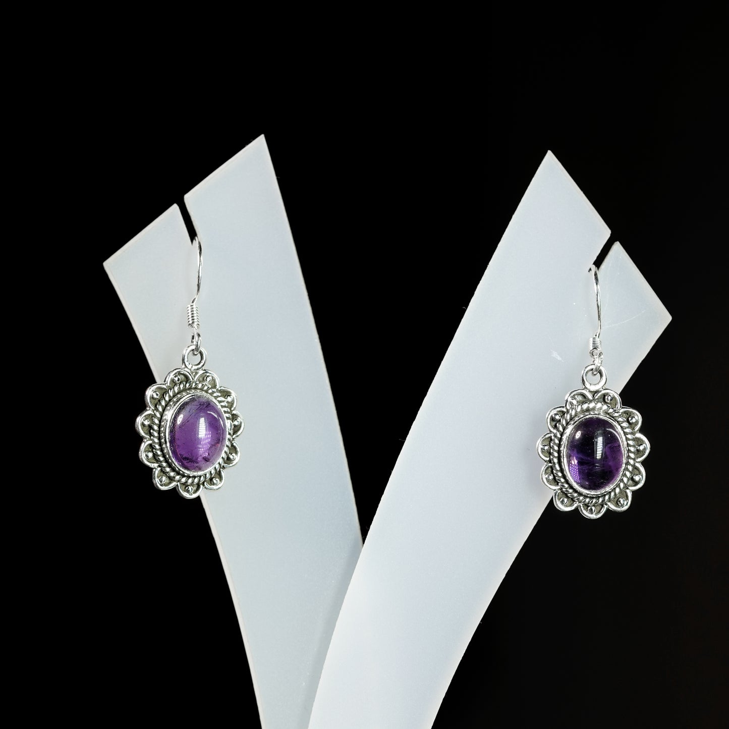 8x10 Oval Flower Rawa Earrings