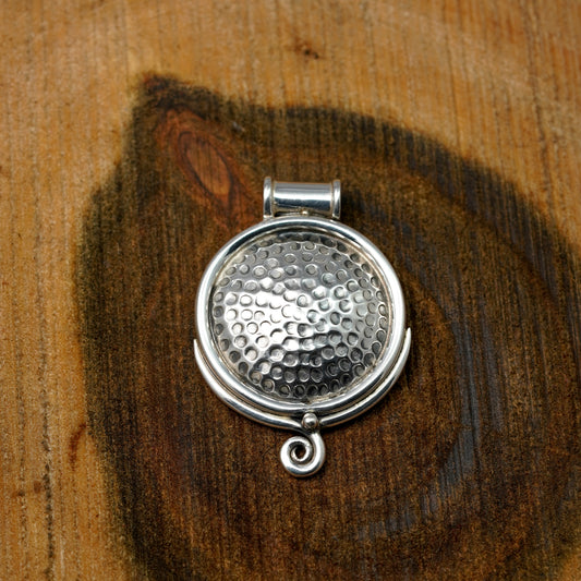 Flower Dimple Silver Pendant | PPEN004