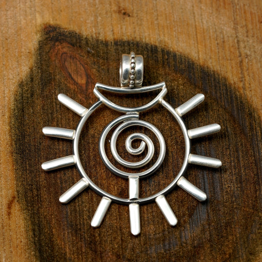 Sun Mandala Silver Pendant | PPEN010