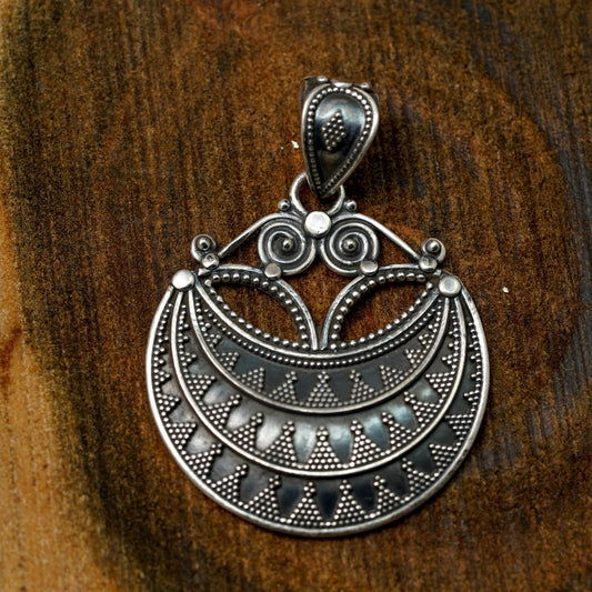 Retro Moon Silver Pendant | PPEN022