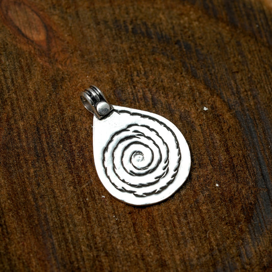 Greek Spiral Silver Pendant | PPEN042